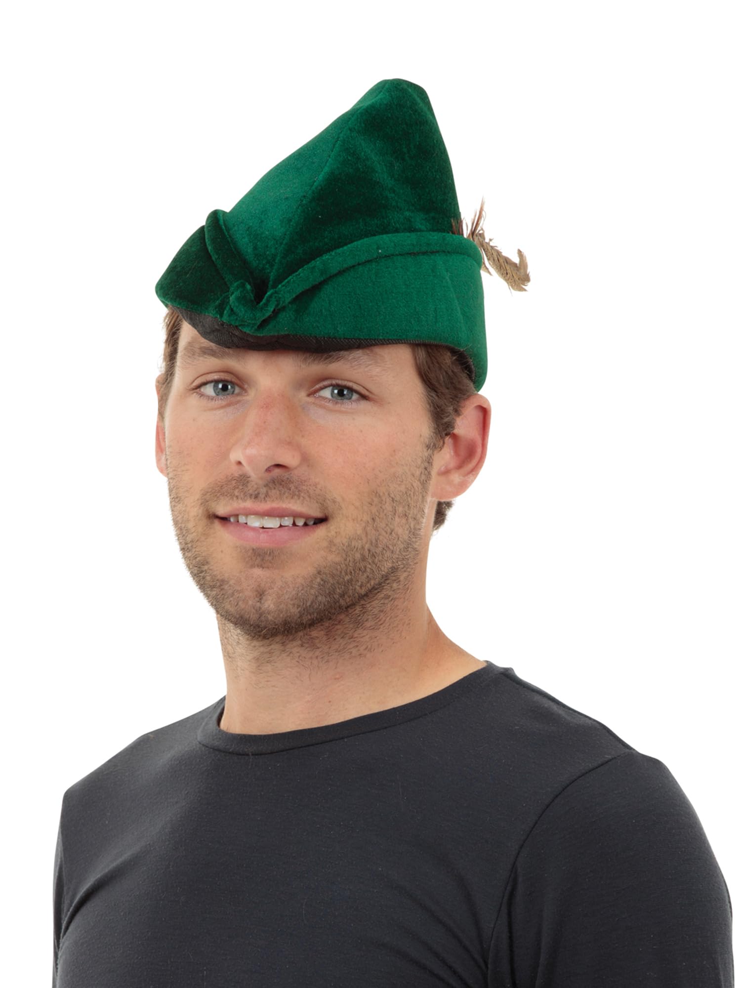 Bristol Novelty Robin Hood Hat - Soft Felt Costume Headwear | Green | One Size Unisex Adult
