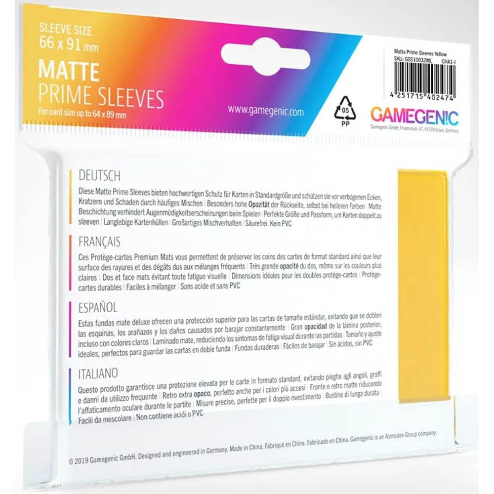 Gamegenic Matte Prime Sleeves - 100-Pack for Trading Card Games