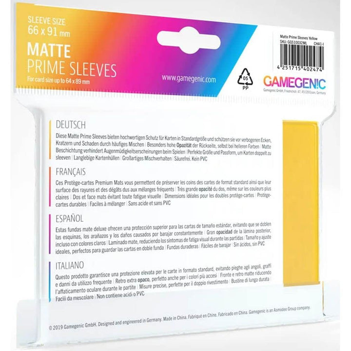 Gamegenic Matte Prime Sleeves - 100-Pack for Trading Card Games