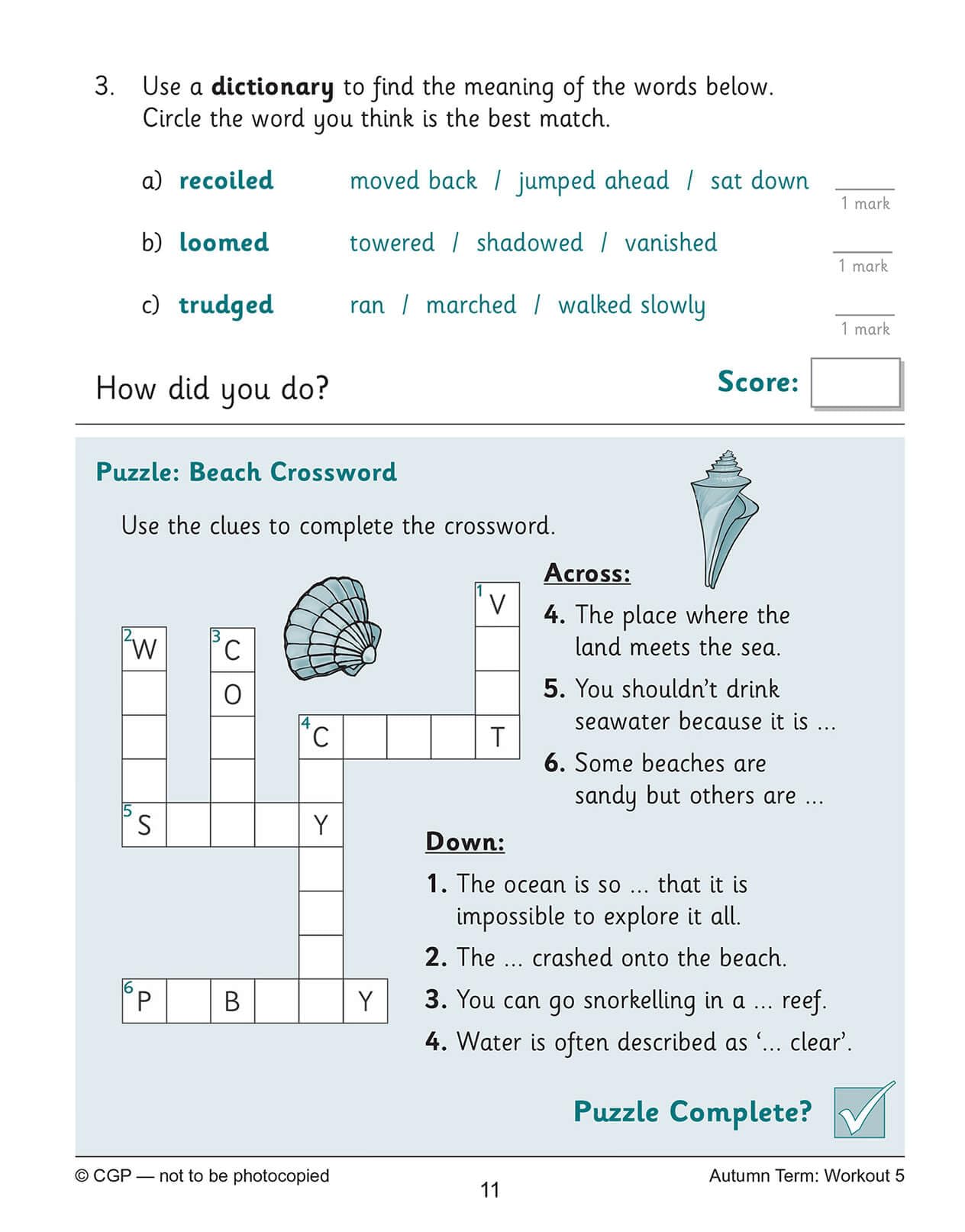 CGP Books New KS2 English 10-Minute Weekly Workouts - Year 5 Spelling & Vocabulary | Ages 9-10 5