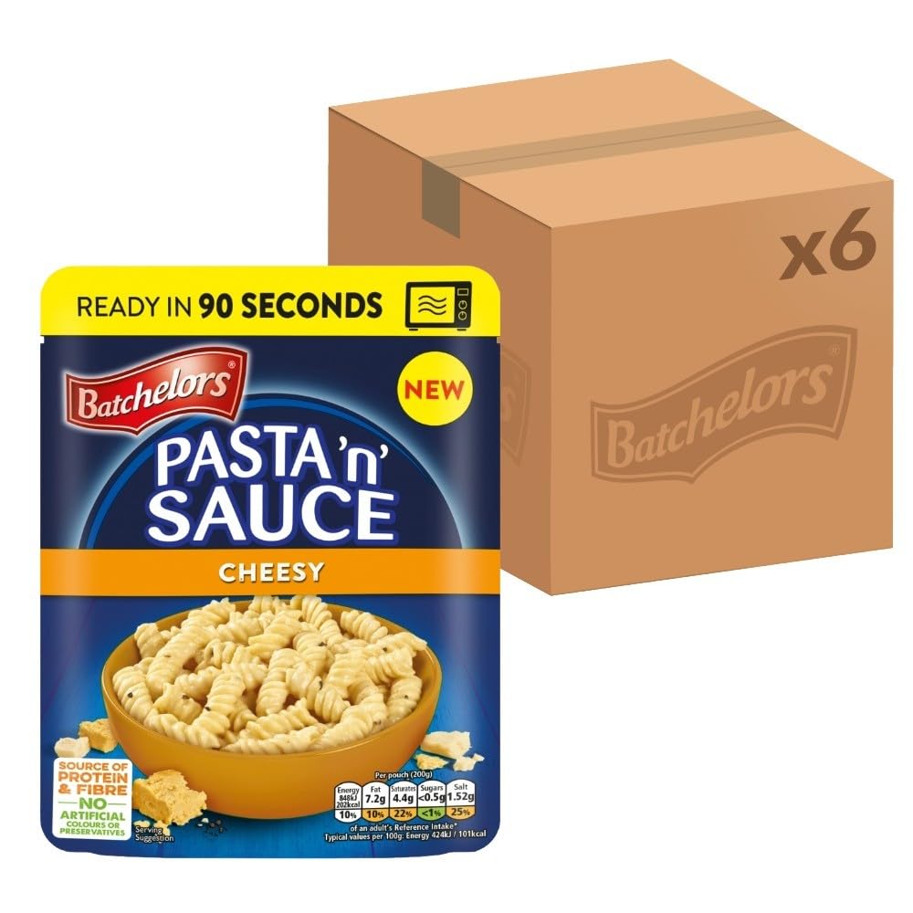 Batchelors Pasta 'n' Sauce Cheesy Microwave Meals - 90 Second Ready Meal | Pack of 6 (200g)