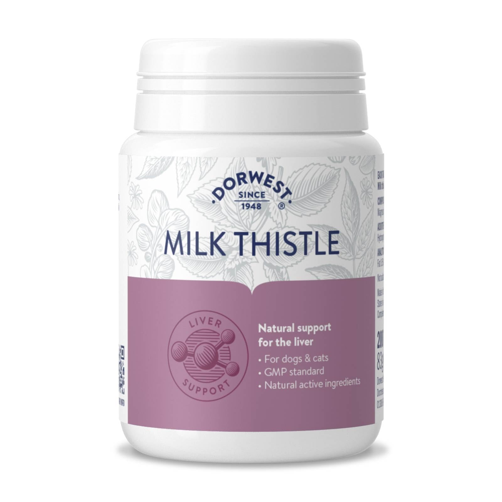 DORWEST HERBS Milk Thistle Tablets for Dogs and Cats - Supports Liver Function | 200 Tablets