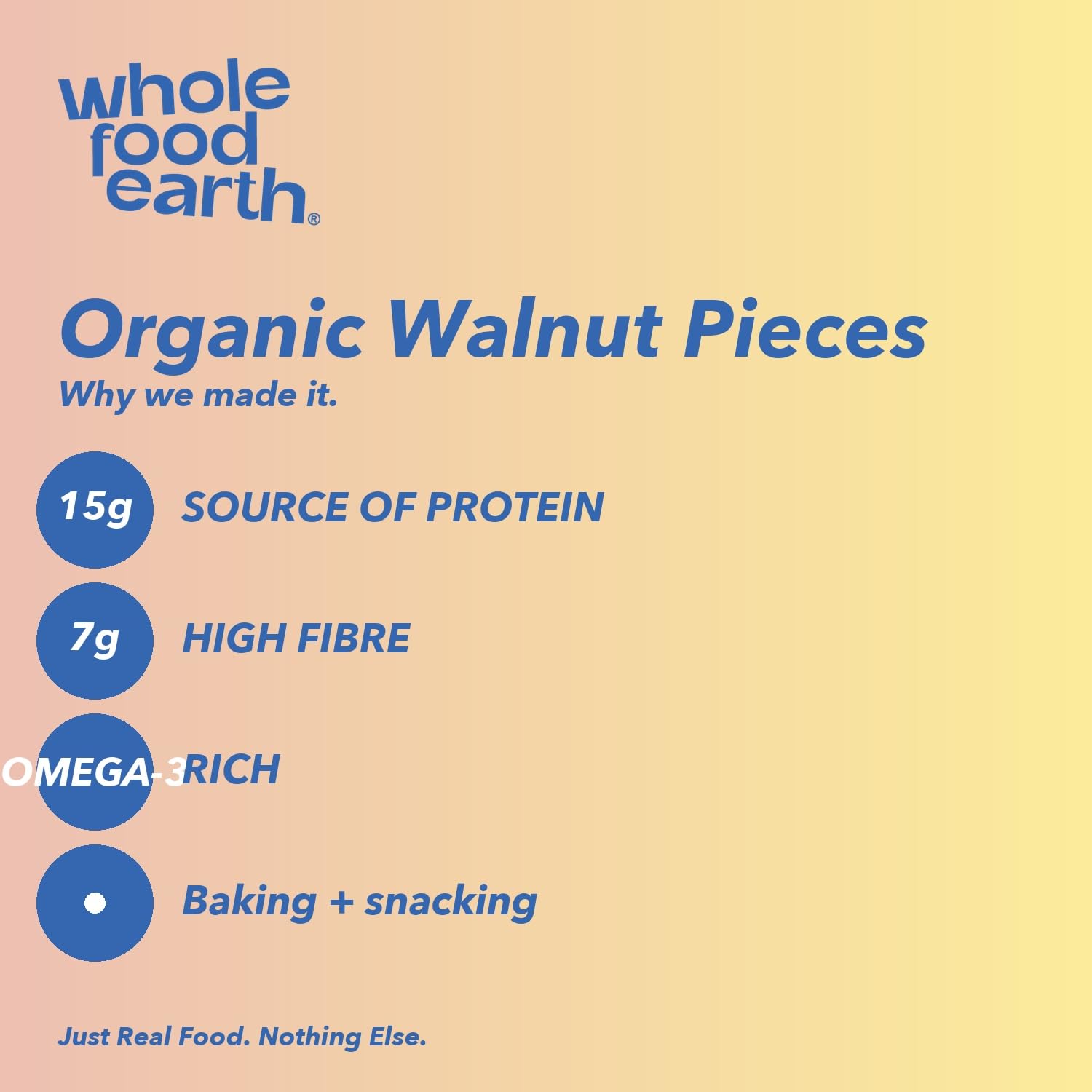 Wholefood Earth Organic Large Walnuts Pieces - Raw | Skin-On | 1kg 6