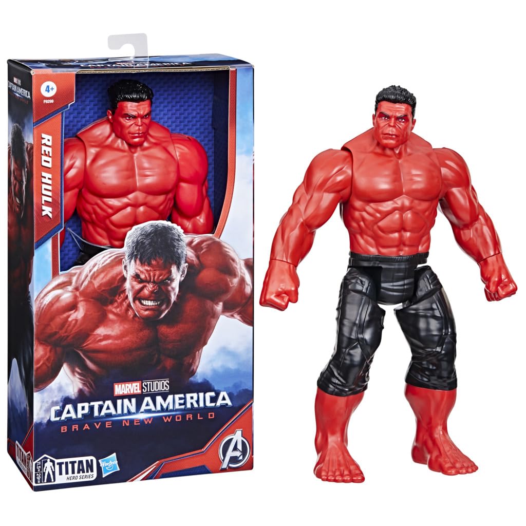 Marvel Studios Red Hulk Titan Hero Series Deluxe Action Figure - 12-Inch Posable Figure for Kids 1
