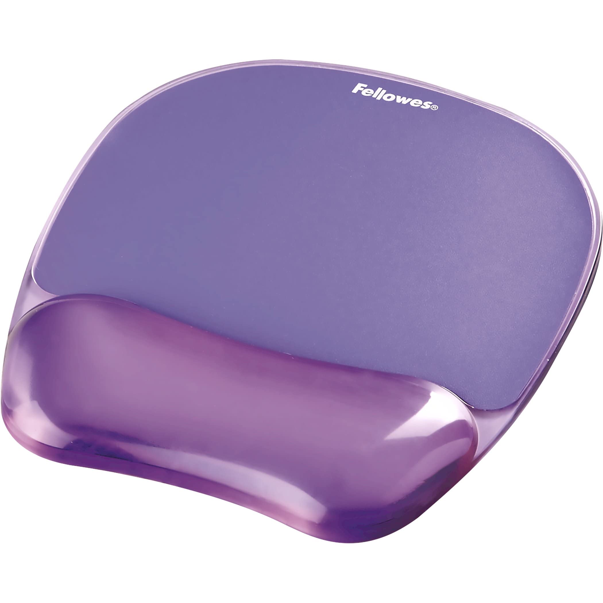 Fellowes Crystals Gel Mouse Mat with Wrist Support | Stain Resistant | Non-Skid Backing | Purple