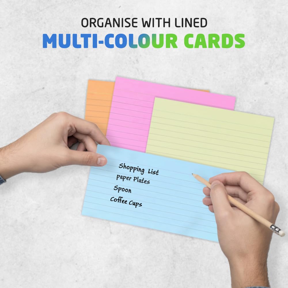 1ABOVE A6 Lined Index Cards with Headline, Multi-Coloured, 100 Pack 2