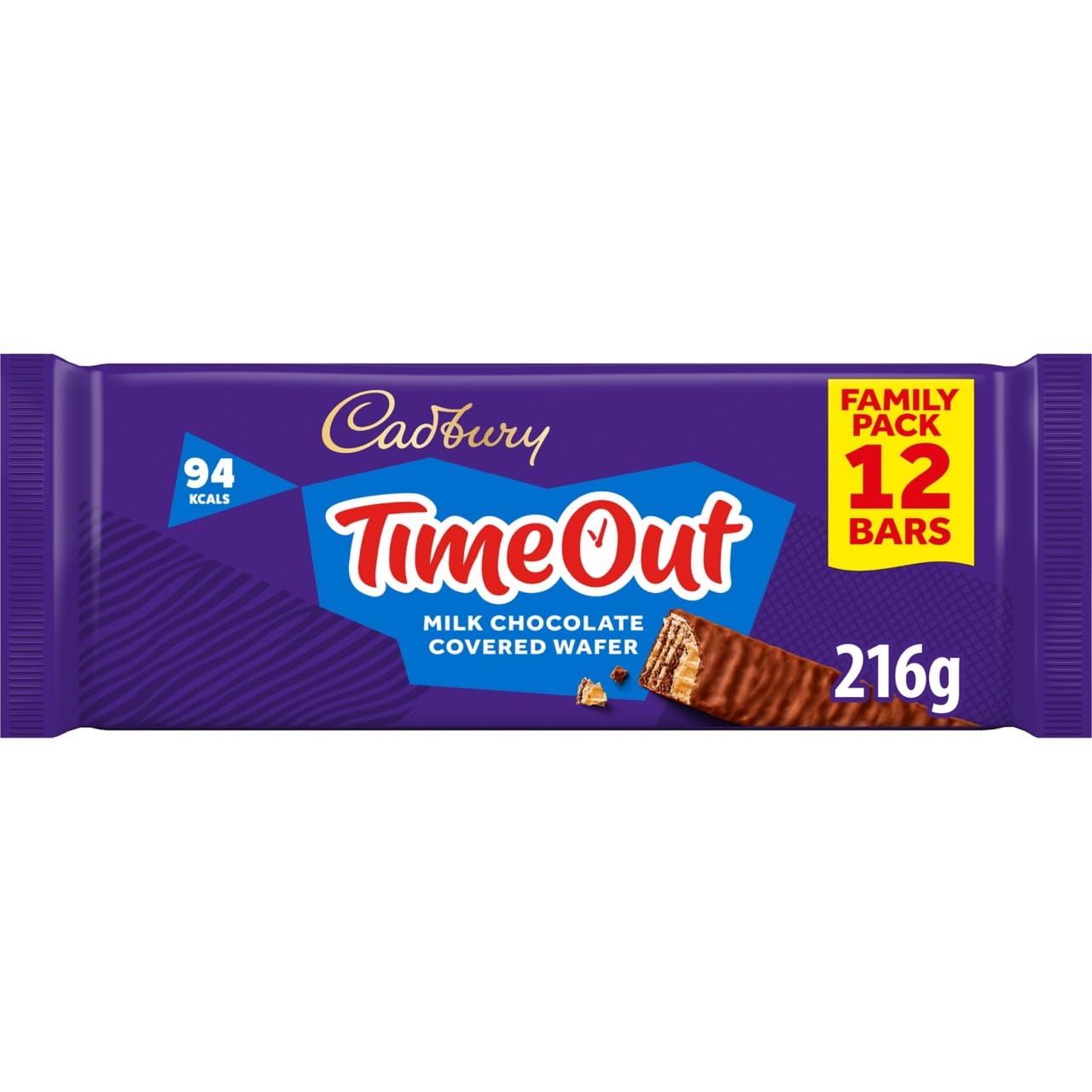 Cadbury Timeout Milk Chocolate Covered Wafer Bars, Crispy Wafer Fingers in Smooth Cadbury Milk Chocolate, 12 x 18g 1