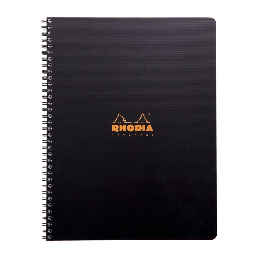 Rhodia 119901C Spiral Notebook - Black A4+ | Lined | 160 Microperforated Pages