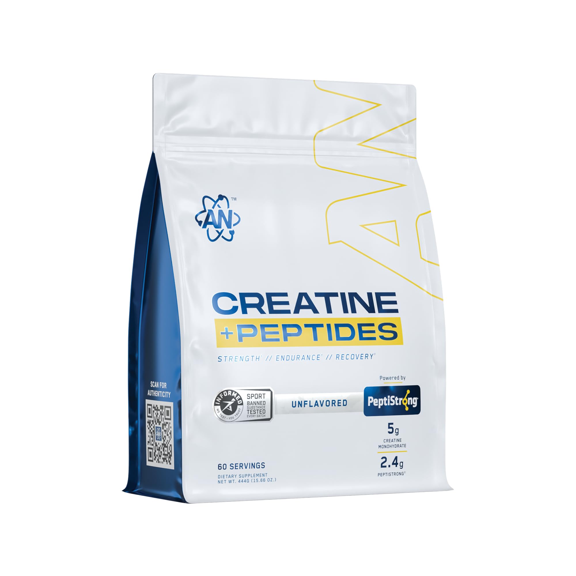 AN Creatine + Peptide Powder - 5g Creatine Monohydrate | 60 Servings | Vegan, Halal 1