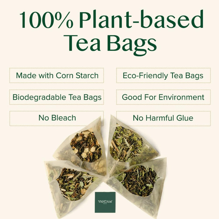 VAHDAM - Turmeric Ashwagandha Herbal Tea Bags (15 Count) 100% Pure Herbal Blend