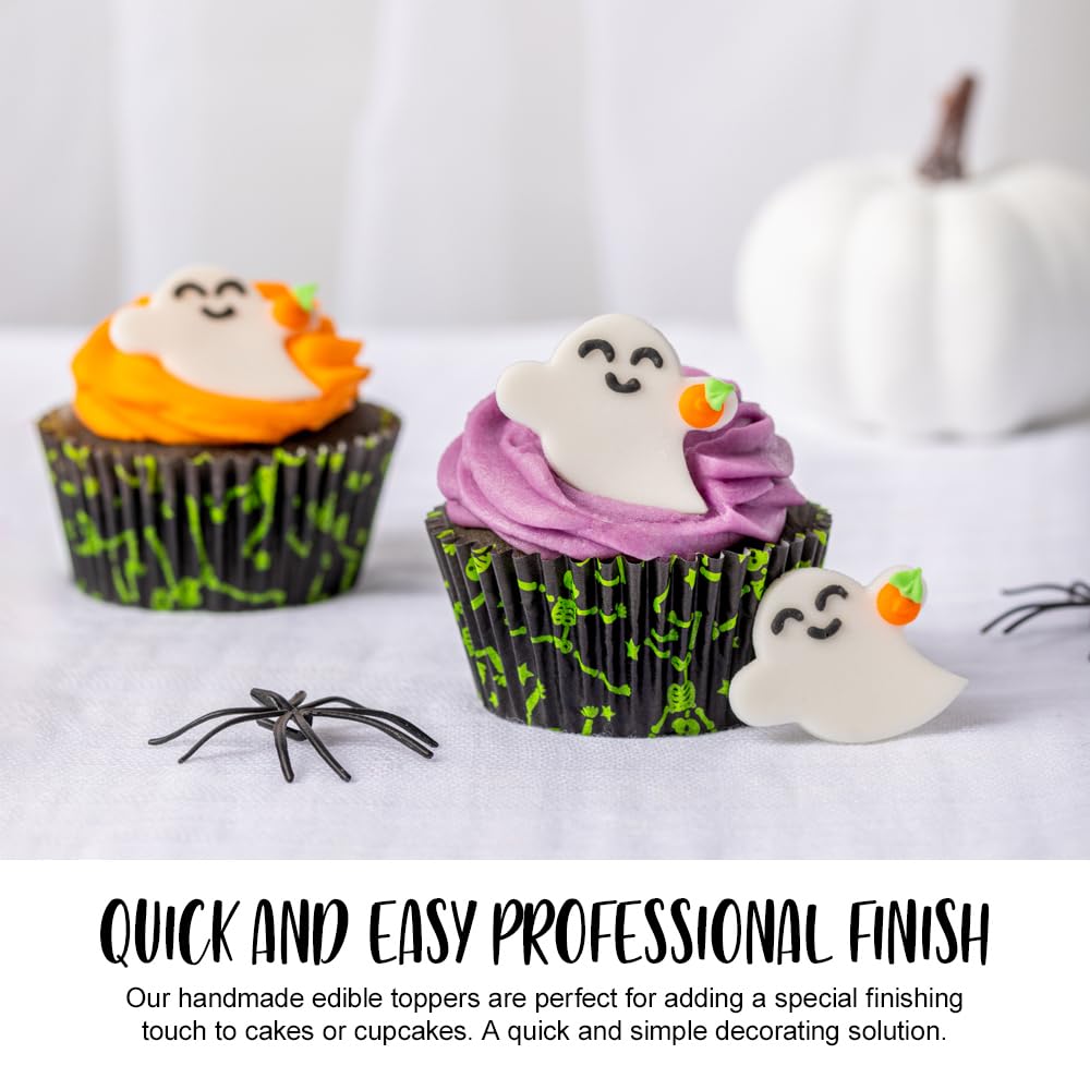Anniversary House - Halloween Ghost and Pumpkin Edible Cake Toppers 5pcs 6