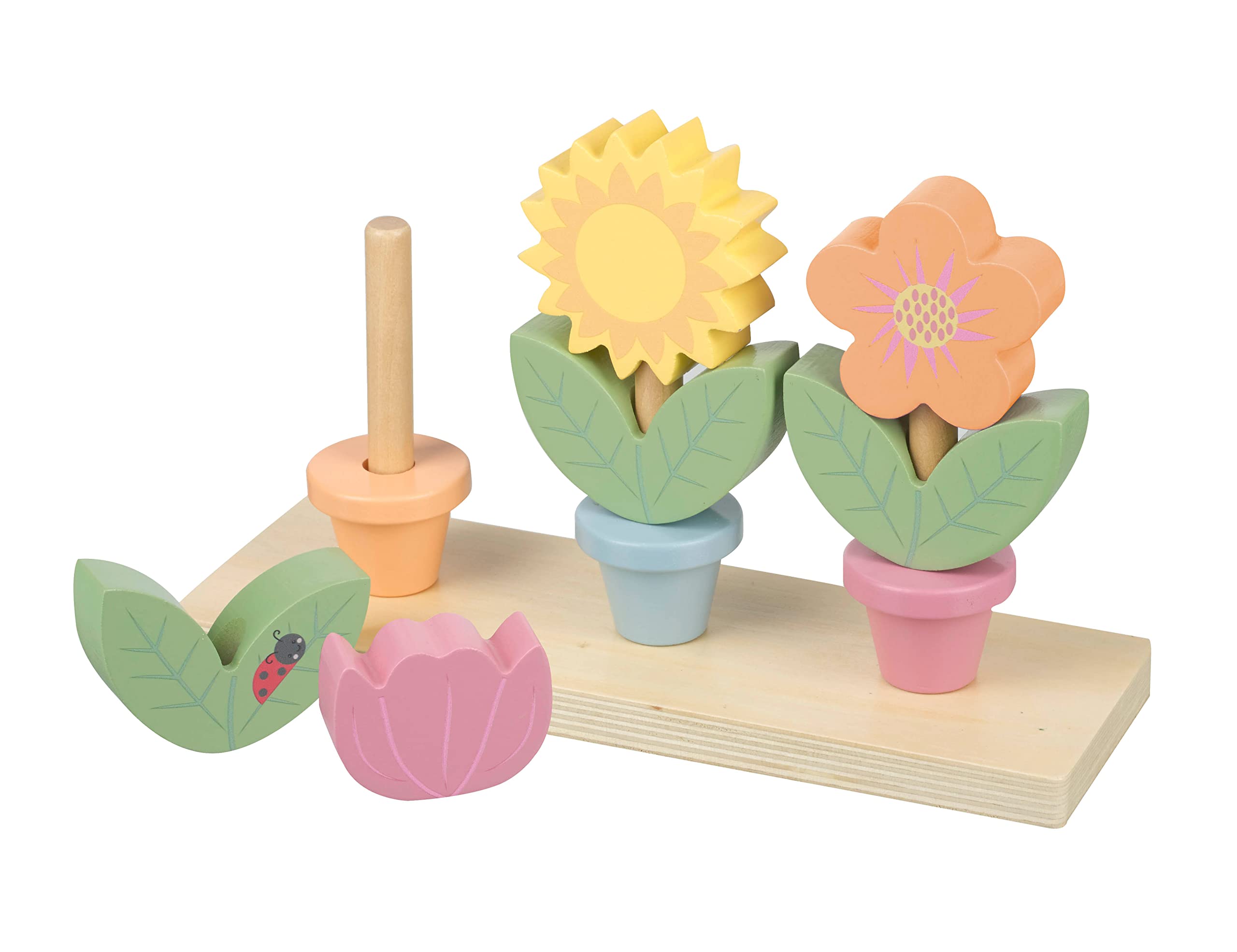 Orange Tree Spring Garden - Wooden Stacking Flower Pots | Toddler | Ages 18-60 Months 1