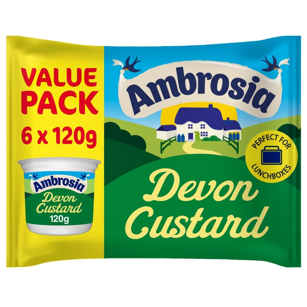 Ambrosia Devon Custard Dessert Pots - Rich & Creamy Ready-to-Eat Treat, 6 x 120g Pots