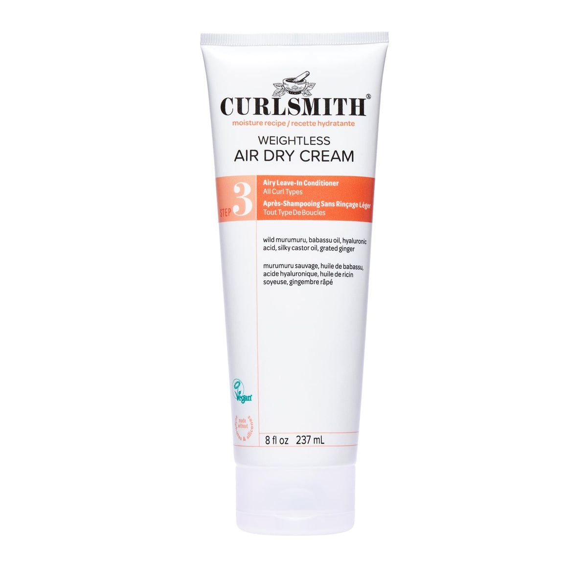 Curlsmith Weightless Air Dry Cream - Vegan Leave-In Conditioner for Curly Hair | 257 ml