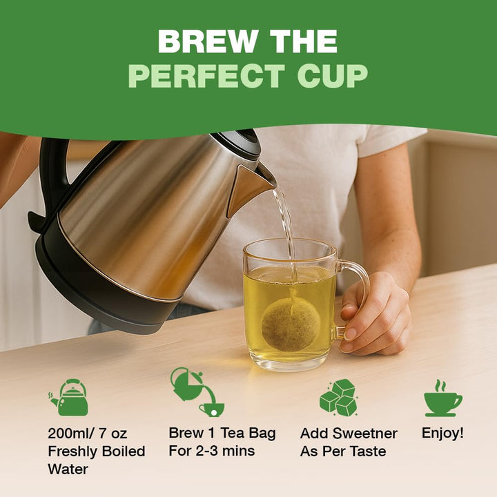 HANDPICK Lemon Balm Tea Bags – 100 Count | Caffeine-Free, Gluten-Free Herbal Tea from India