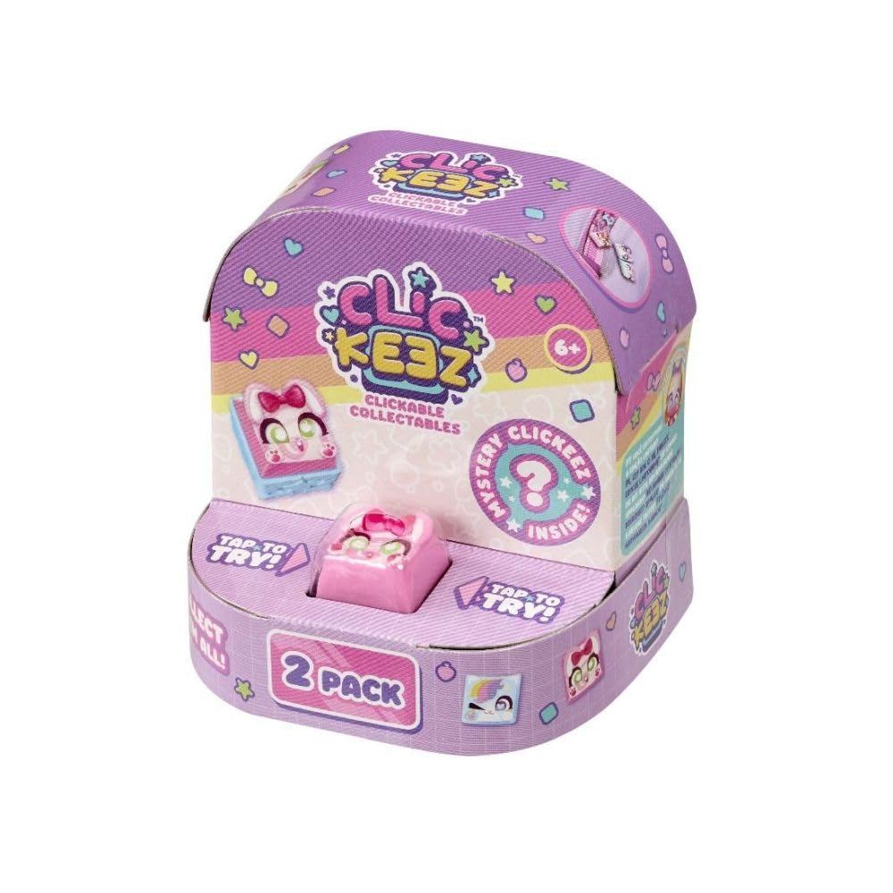 Clickeez Twin Pack - 2 Clickable Keyboard Collectibles with Keychain & Collector's Guide 1