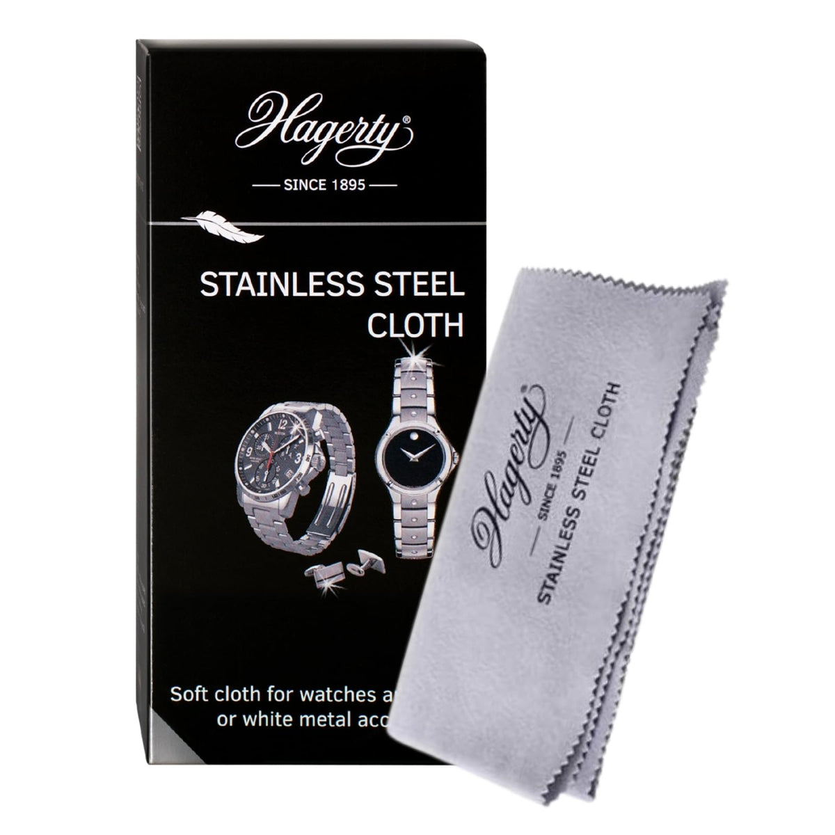 Hagerty Stainless Steel Cleaning Cloth - 36 x 30 cm, 100% Cotton
