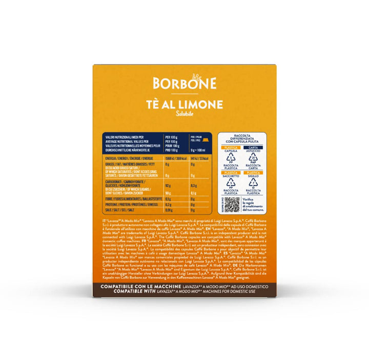 Caffè Borbone Lemon Tea - 96 Capsules (6 Packs of 16) - Compatible with Lavazza A Modo Mio