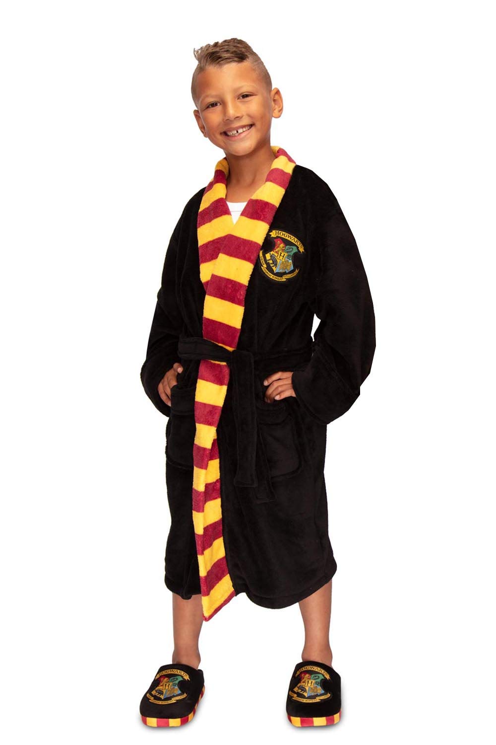 Groovy Harry Potter Hogwarts Kids Robe - Black | Polyester Flannel | Size 7-9 Years 5
