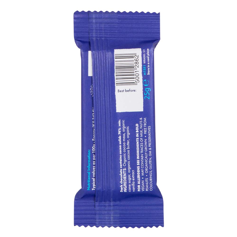 Montezuma - FitzRoy 74% Cocoa Dark Chocolate Mini Bar, Organic, Vegan, Gluten-Free 2