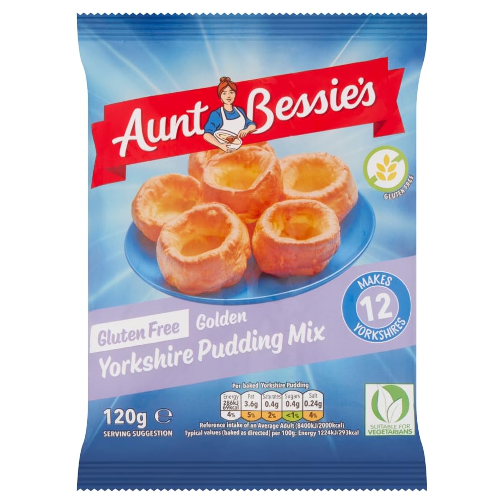 Aunt Bessies Yorkshire Pudding Mix - Savoury Mix for British Cuisine | 120g Box