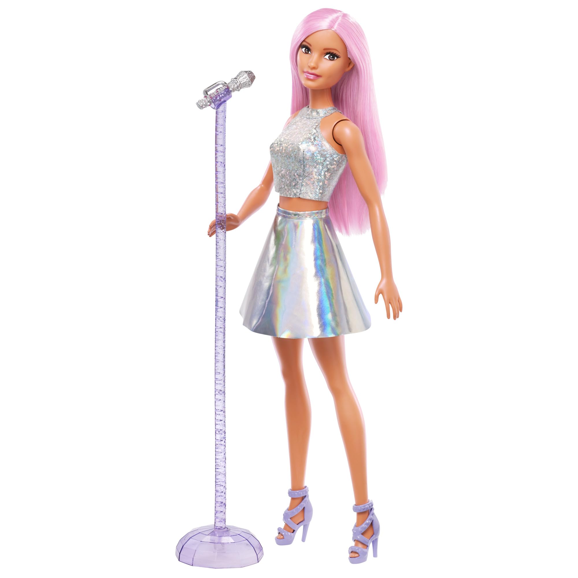 Barbie Pop Star Doll - 12 Inch Doll with Microphone and Stand | Plastic | Unisex Children
