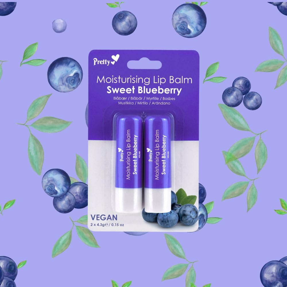 Pretty Sweet Blueberry Moisturising Lip Balm - Twin-Pack of 2