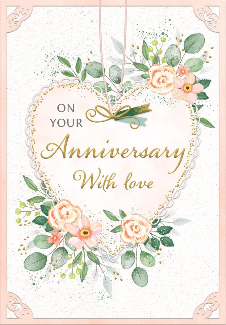 Piccadilly Greetings Traditional Anniversary Card with Envelope | 7 x 5 Inch 1