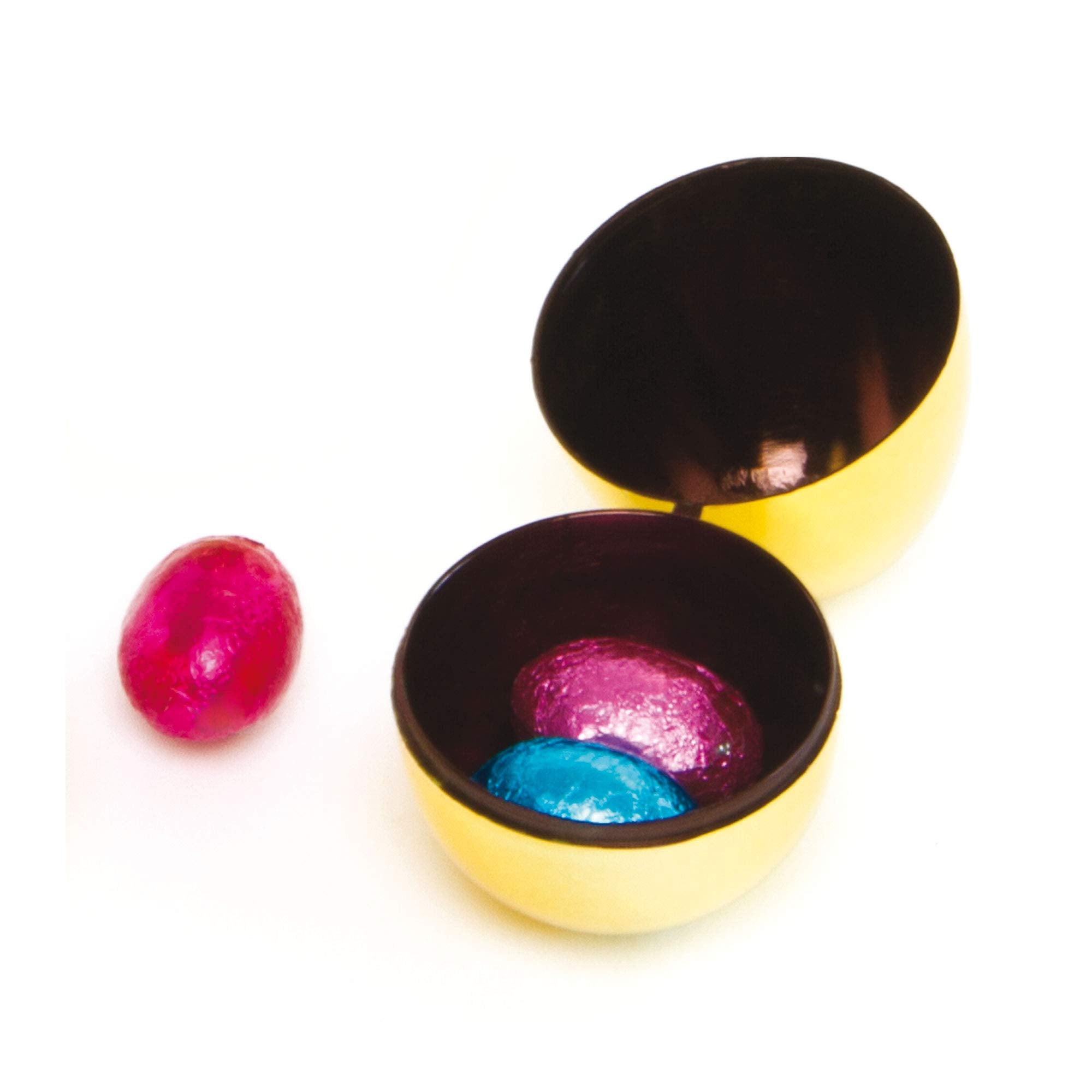 Baker Ross Golden 2-Part Hinged Eggs (10 Pack) | 6cm Plastic Fillable Party Favors 3