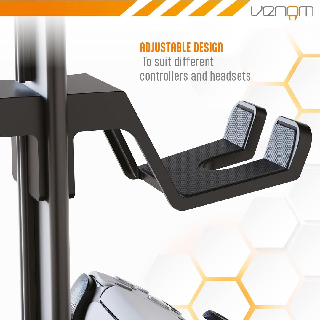 Venom Universal Headset & Controller Stand - 4-Tier Metal Organizer for 8 Controllers | Black 3