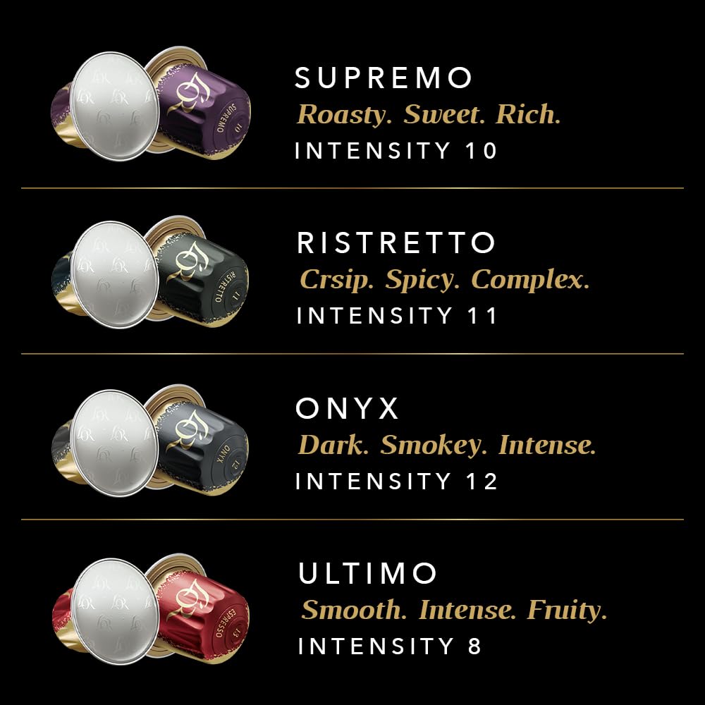 L'OR Espresso Intense Variety Box - 40 Recyclable Coffee Pods for Nespresso®* Compatible Machines