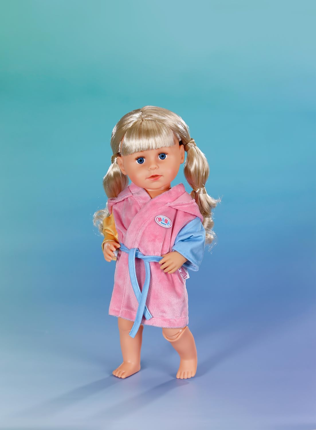 BABY born Bathrobe for Bath Time Doll Play - Pink Robe with Hood and Belt 9