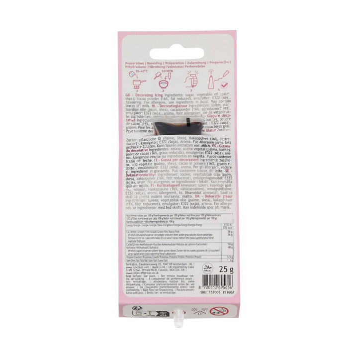 FunCakes Choco Writer Dark Chocolate 25g - Chocolate Decorating Pen for Cakes, Cupcakes, Cookies