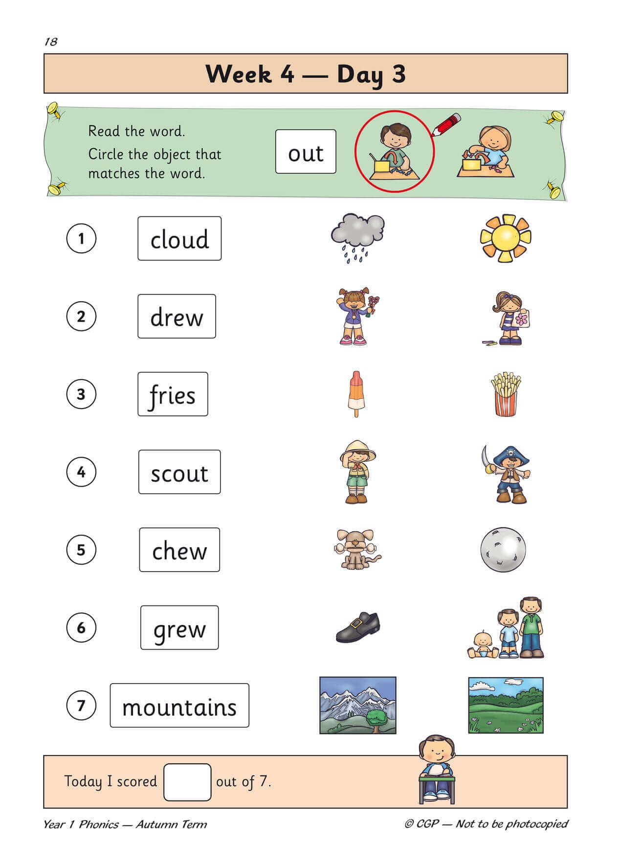 CGP Year 1 Daily Practice Book - Phonics Study Aid for Autumn Term | Ages 5-6 | Paperback 9