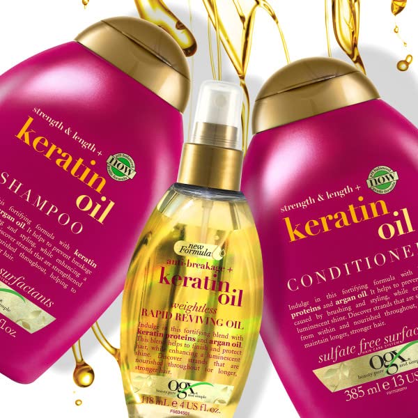 OGX Anti-Breakage Keratin Conditioner - Strengthens & Nourishes Hair | 385 ml
