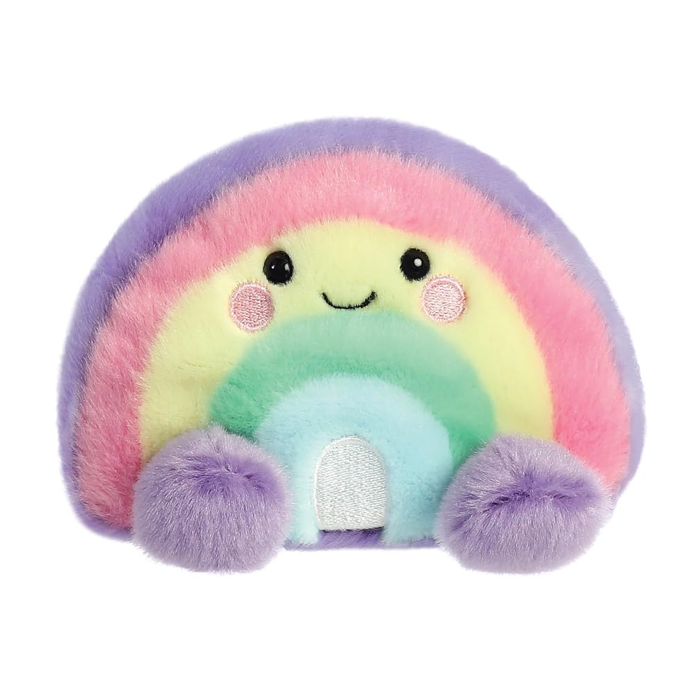 AURORA Palm Pals Vivi Rainbow Soft Toy - 5In, Pink/Purple/Yellow | Collectible