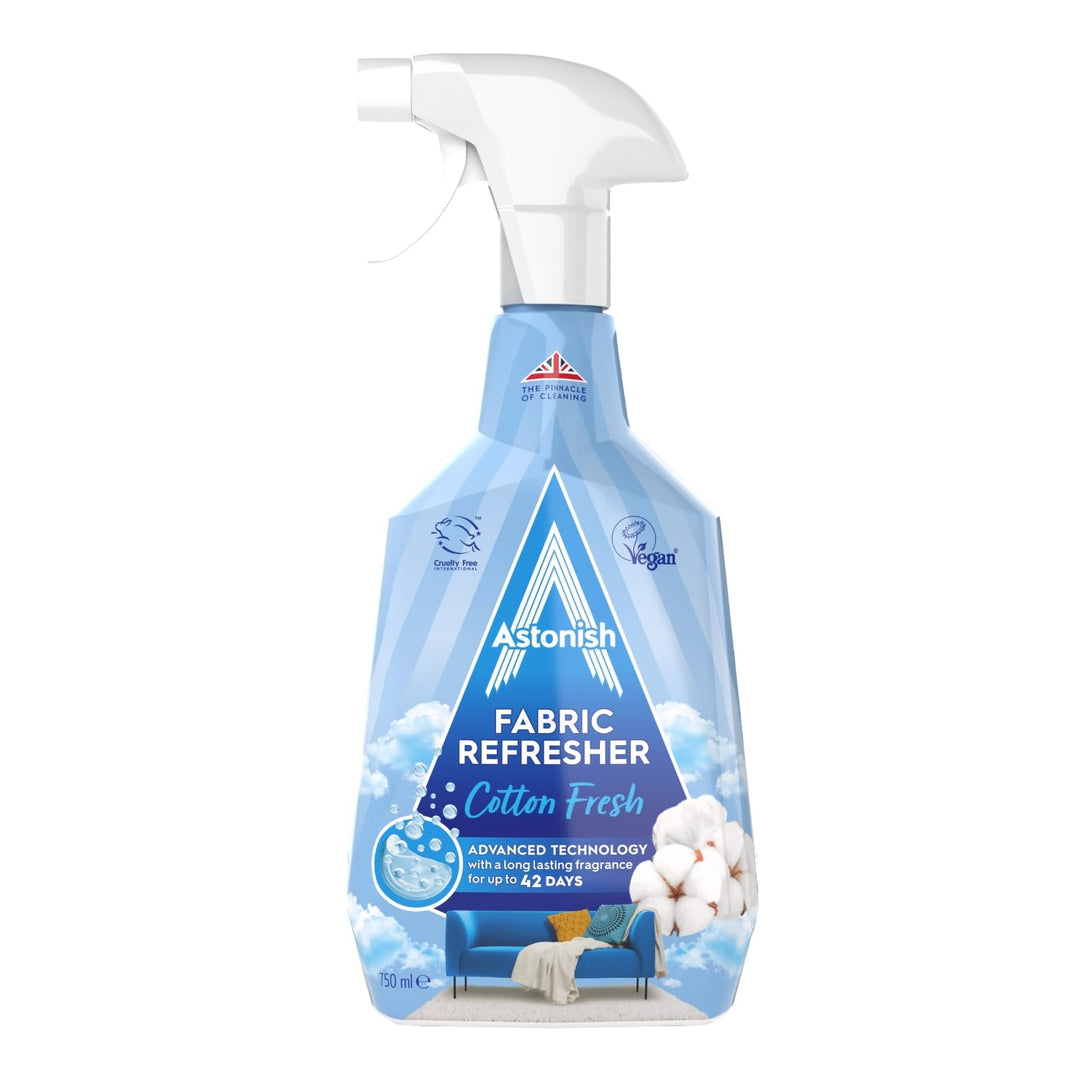 Astonish Fabric Refresher Spray - 750ml Cotton Fresh Scent for Clothes, Curtains, Carpets & Sofas