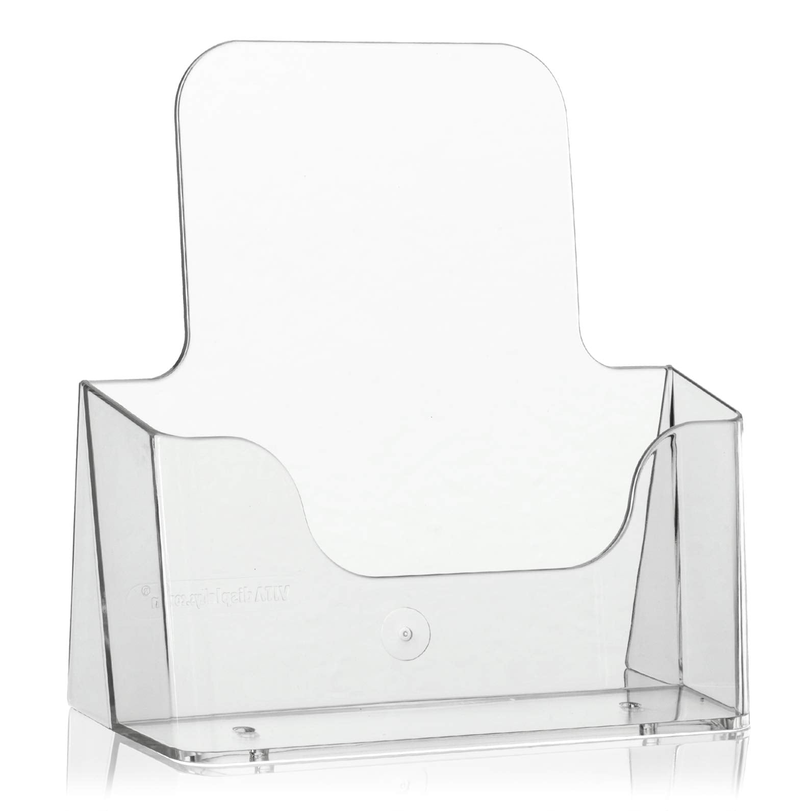 VITAdisplays DIN A5 Portrait Leaflet Stand | Transparent Polystyrene | 17.2 cm Height