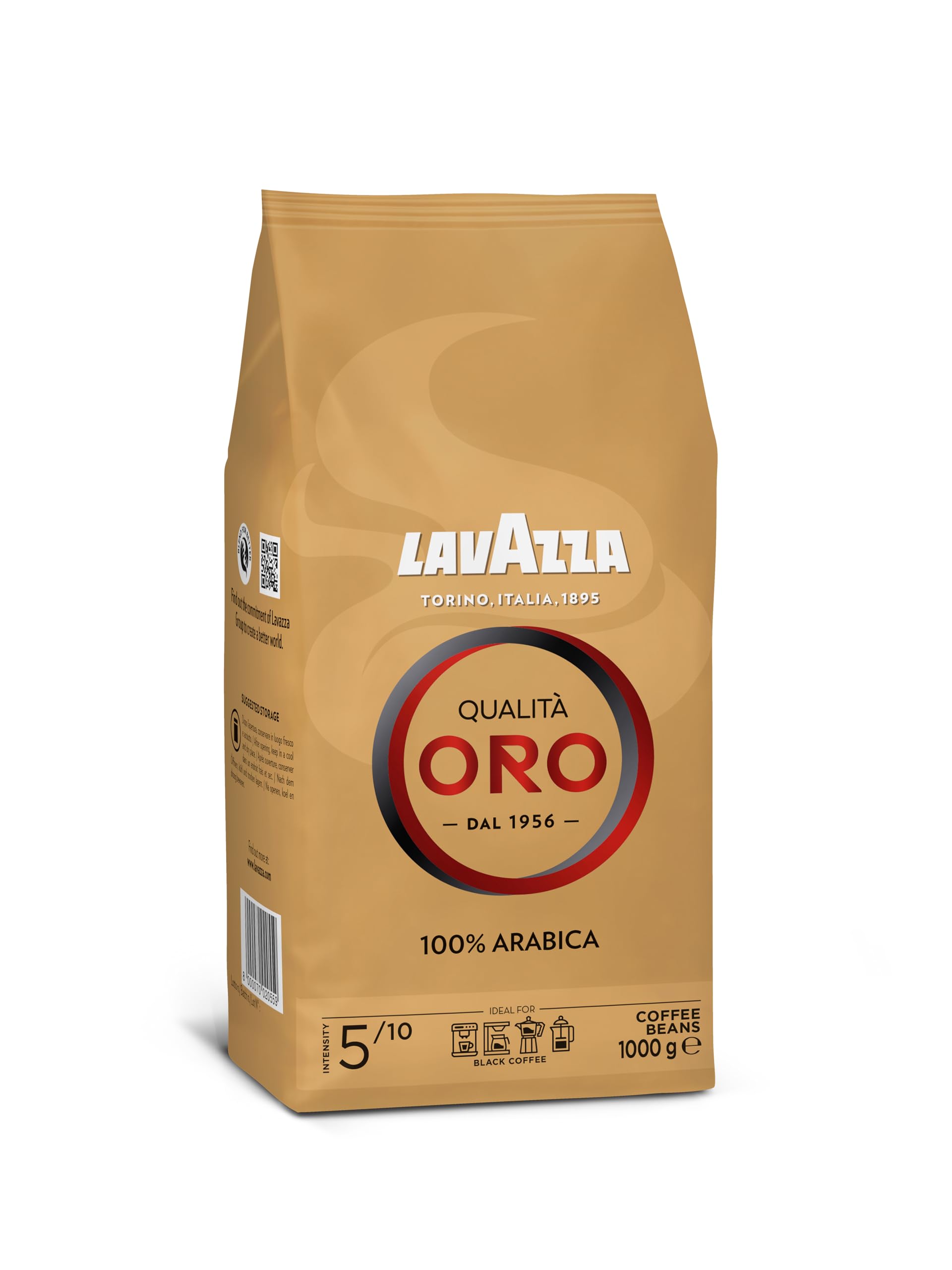 Lavazza Qualità Oro Whole Bean Coffee - 100% Arabica, Medium Roast, 1kg 1