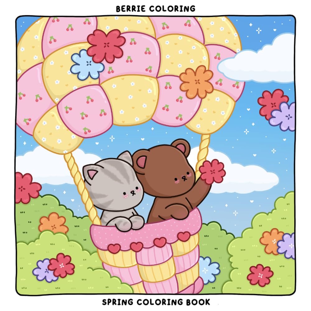 Berrie Coloring Cute and Cozy Coloring Book - 30 Animal Illustrations | Paperback 1