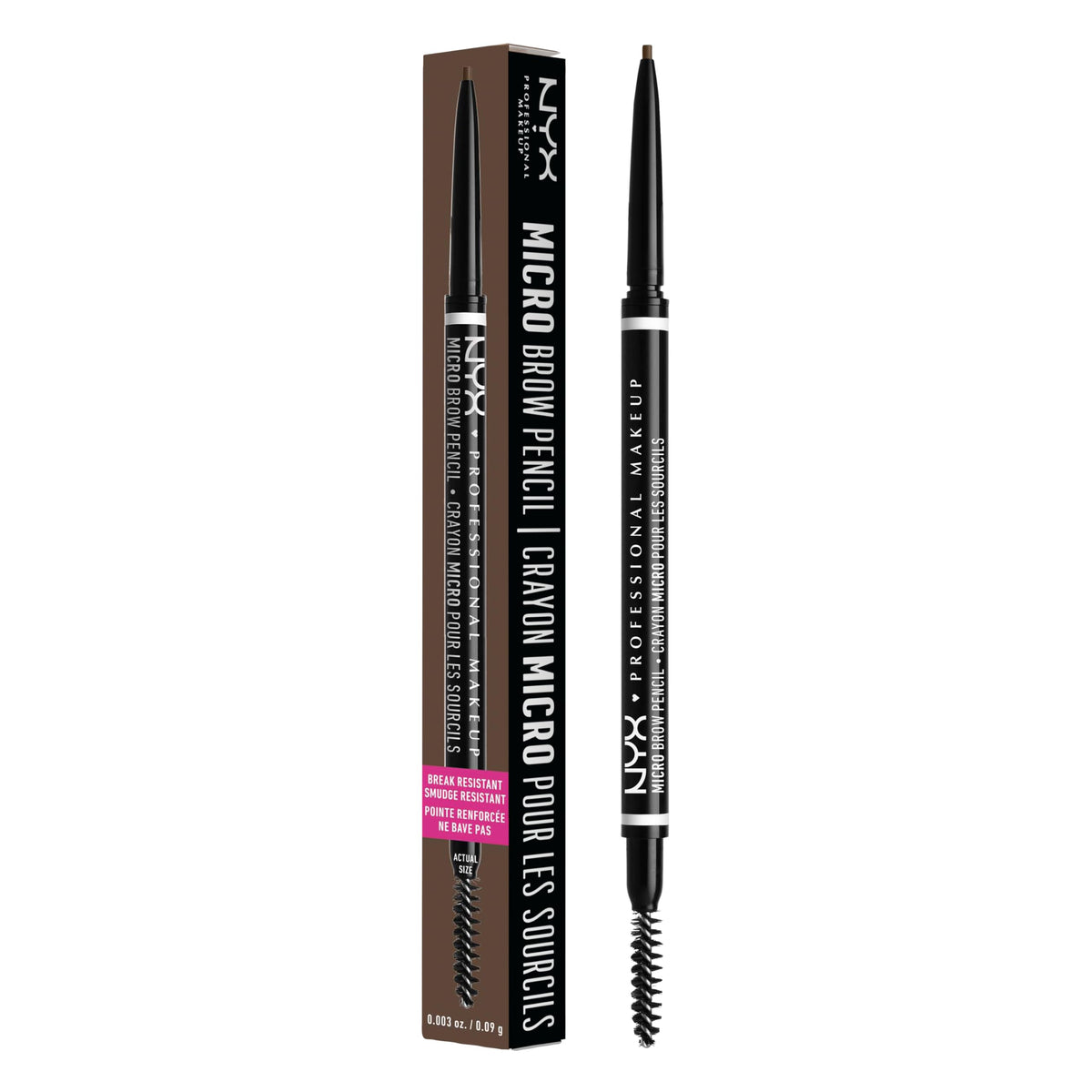 NYX PROFESSIONAL MAKEUP Micro Brow Pencil - Defines & Shapes Brows | Vegan Formula | Ash Brown