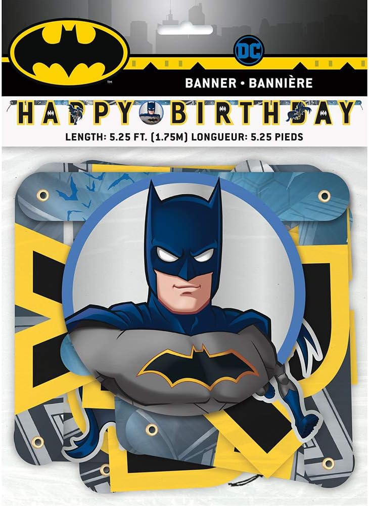 Ultimate Batman Large Jointed Banner - Gold & Black Design for Superhero Parties 2