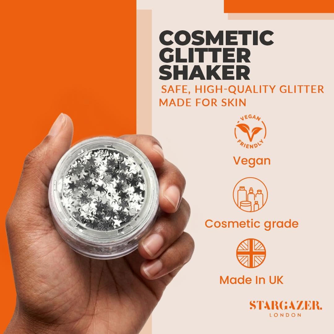 Stargazer Silver Star Body Glitter - 11g | Cruelty-Free | UK Made
