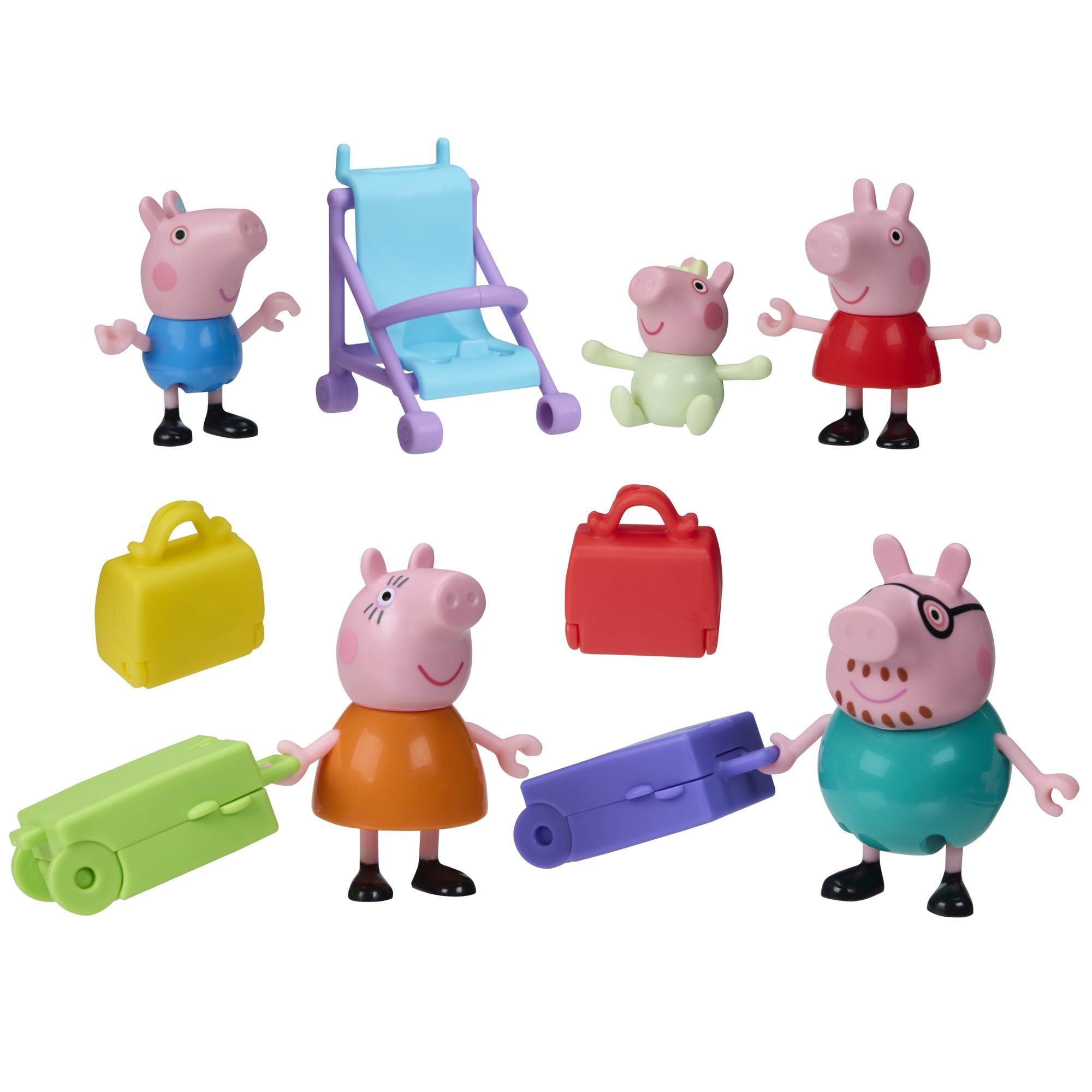 Peppa Pig Peppa's Travels: Big Family Adventure Figure Set - 5 Figures, Ages 3+ 1