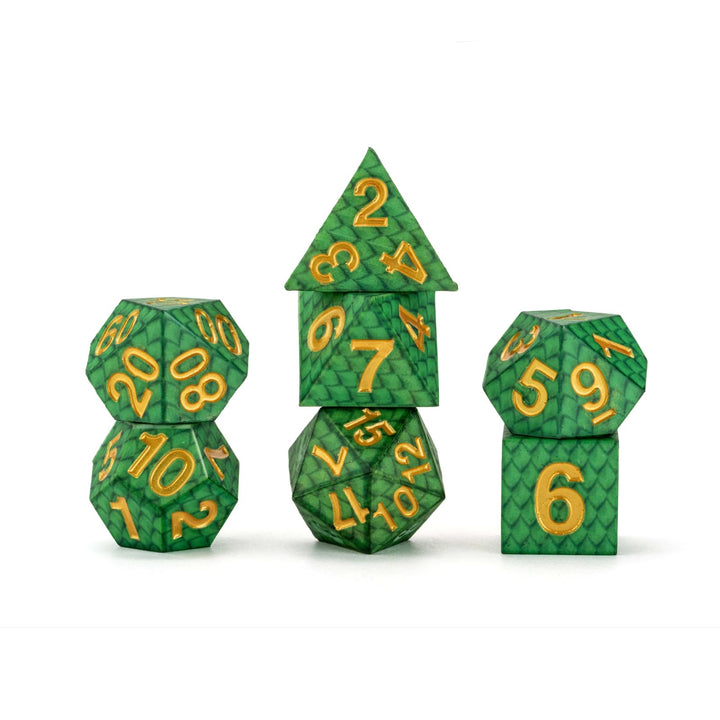 Metallic Dice Games Dragon StormTM Green Dragon Head Inclusion Silicone Dice Set (687700234272)