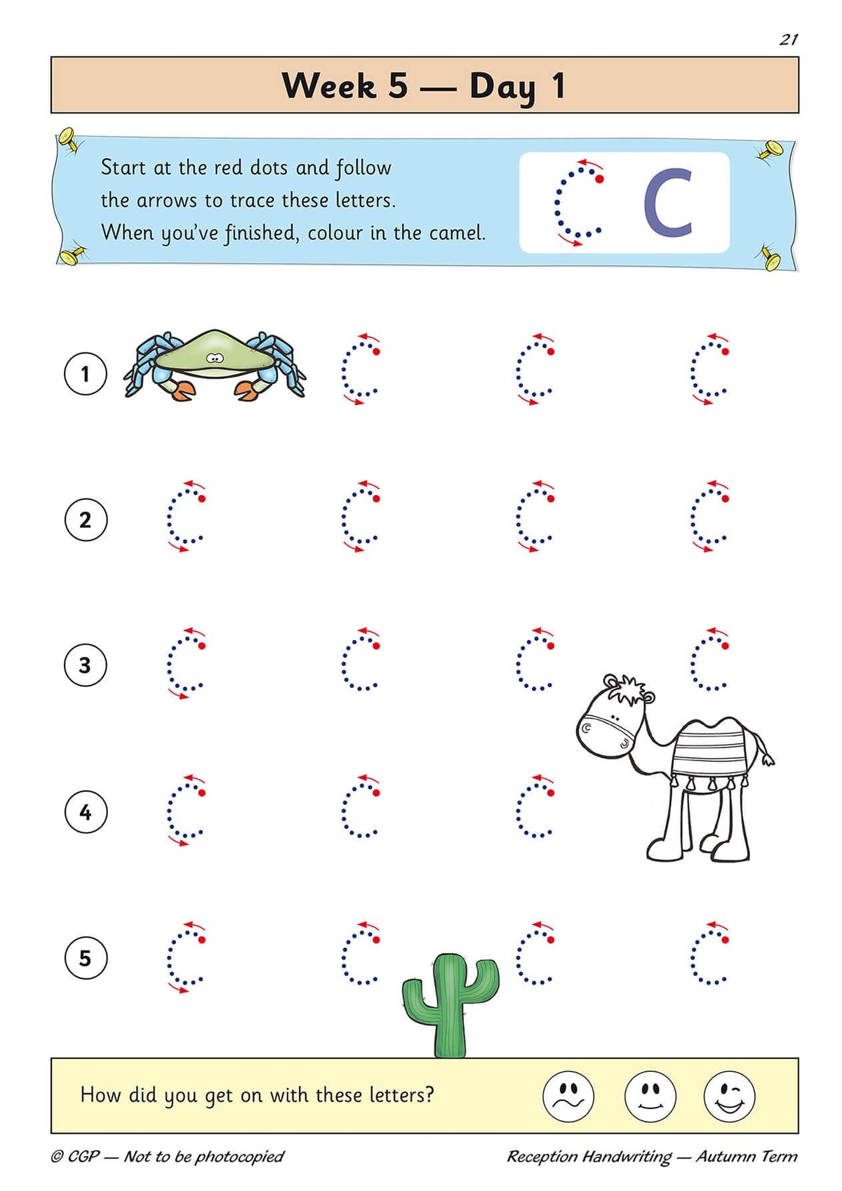 CGP Books Reception - Autumn Term Handwriting Practice Workbook | Ages 4-5 | 64 Pages 5