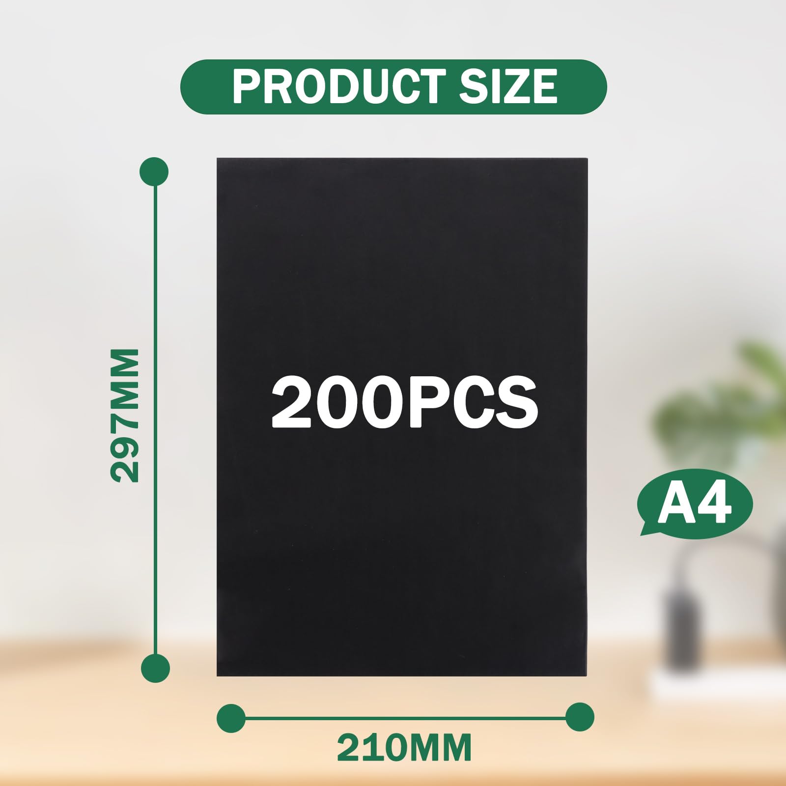 ASelected Carbon Copy Paper - 200 Sheets Black Transfer, A4 Size for Tracing & Crafting 2