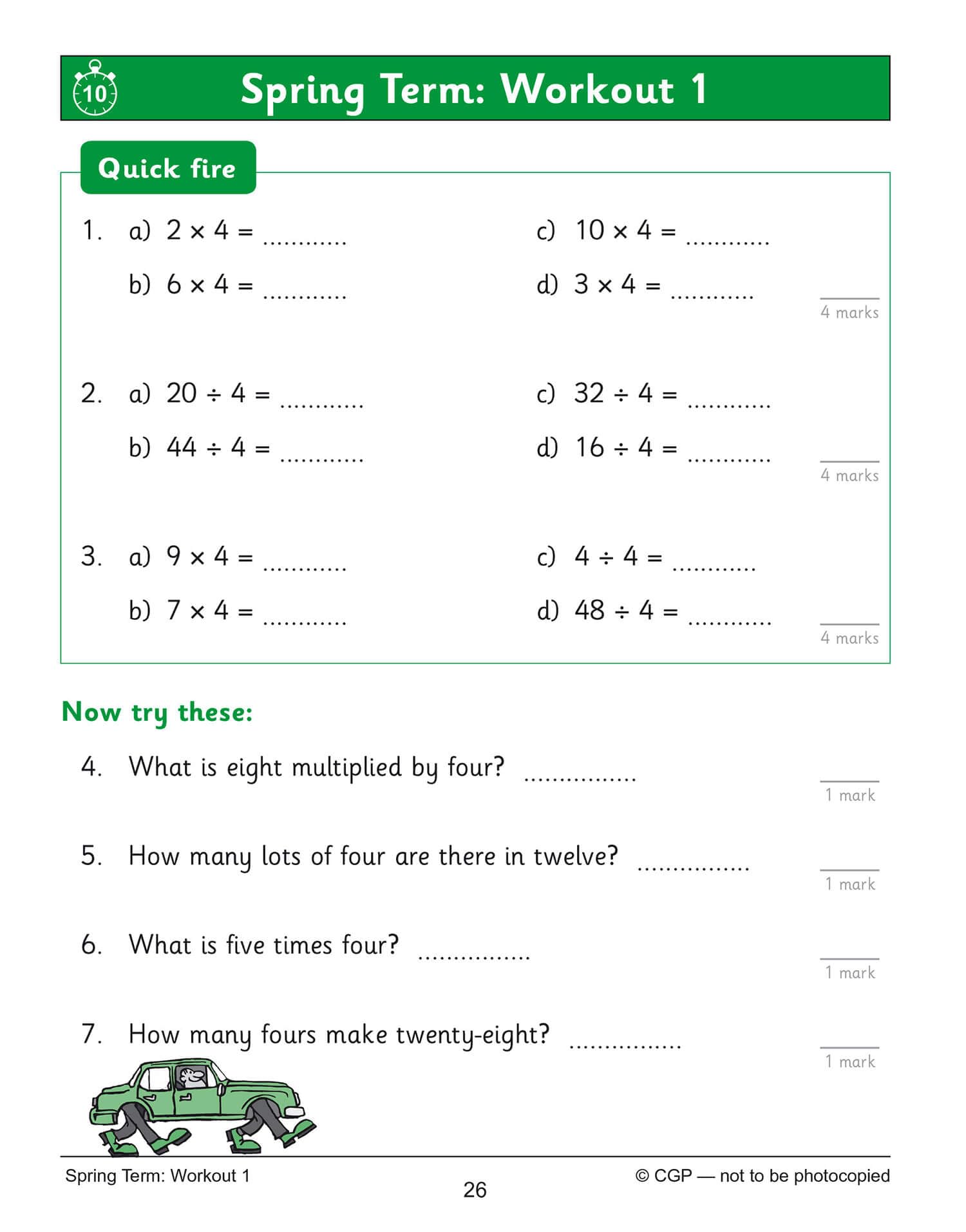 CGP KS2 Maths: Times Tables 10-Minute Weekly Workouts - Year 3 Study Aid | Ages 7-8 | 88 Pages 2