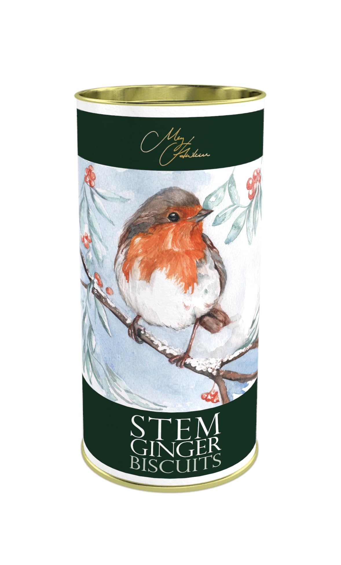Meg Hawkins - The Robin Stem Ginger Biscuits, Richly Spiced, 160g Gift Tin 1