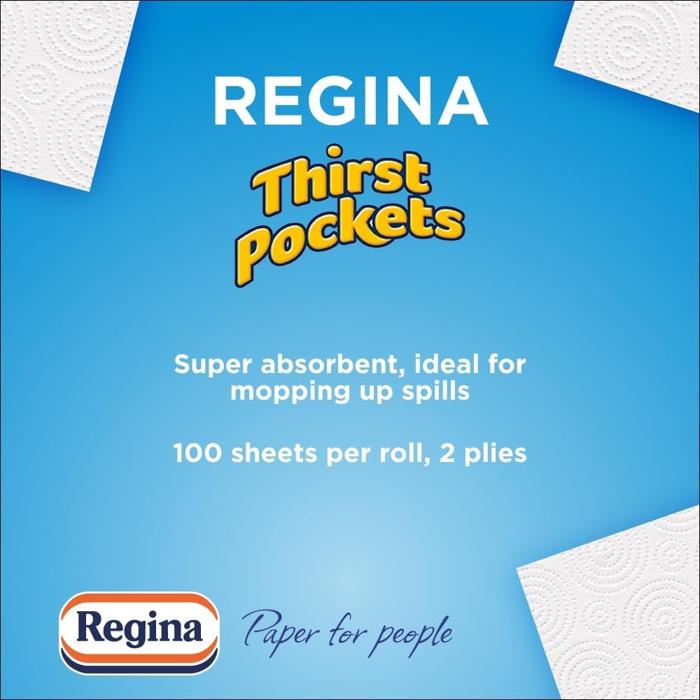 Regina - Thirst Pockets Kitchen Roll, 6 Rolls